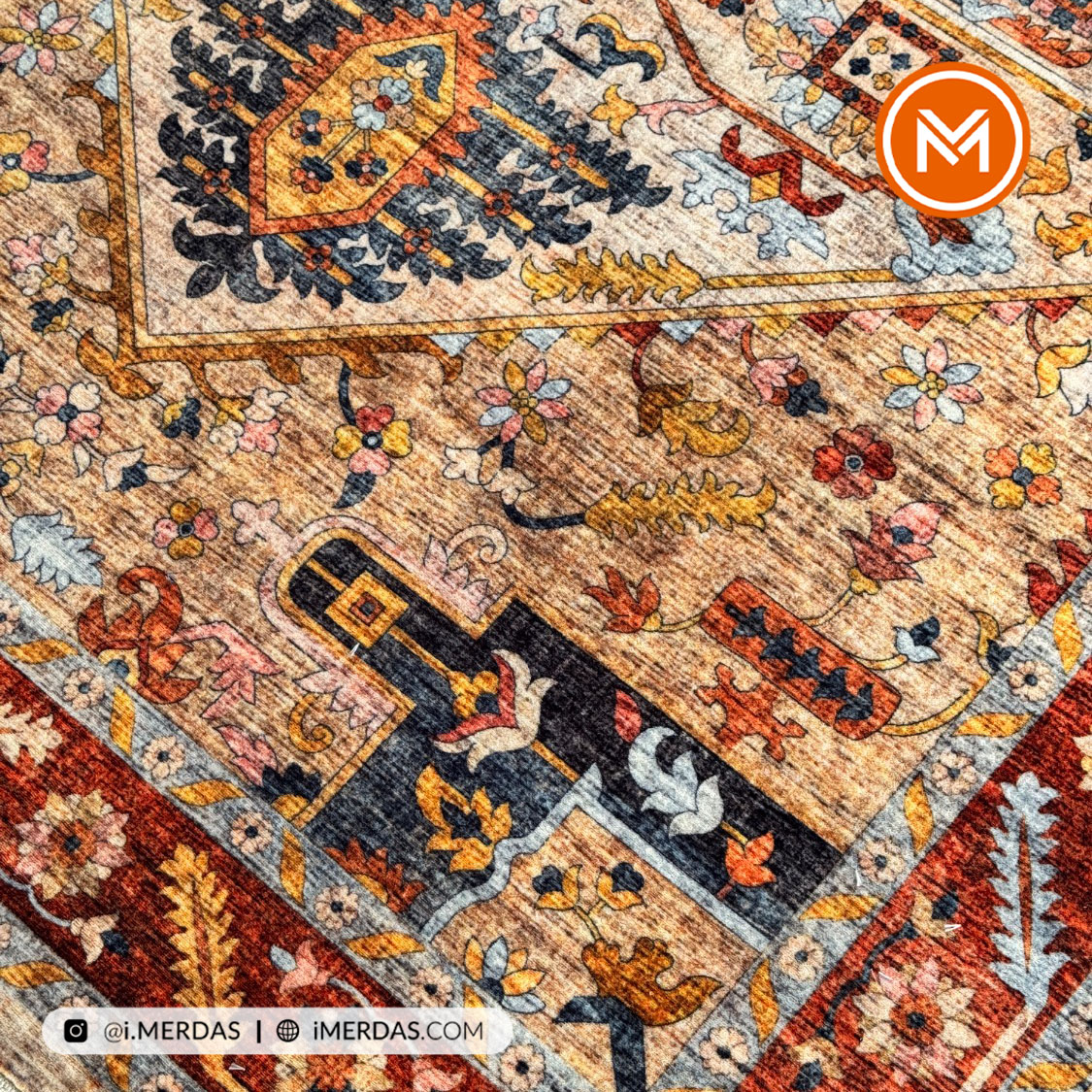 فرش کهنه نما کد 23926 زمینه تمام رنگ